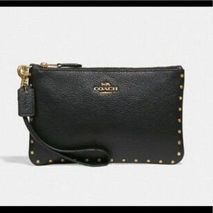 COACH small wristlet - black leather 31794
